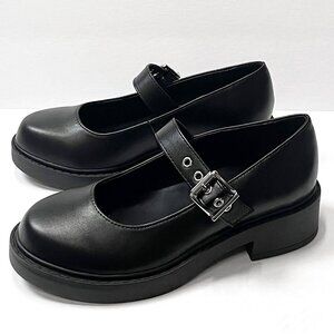 New Black Platform Mary Jane Ballet Flats